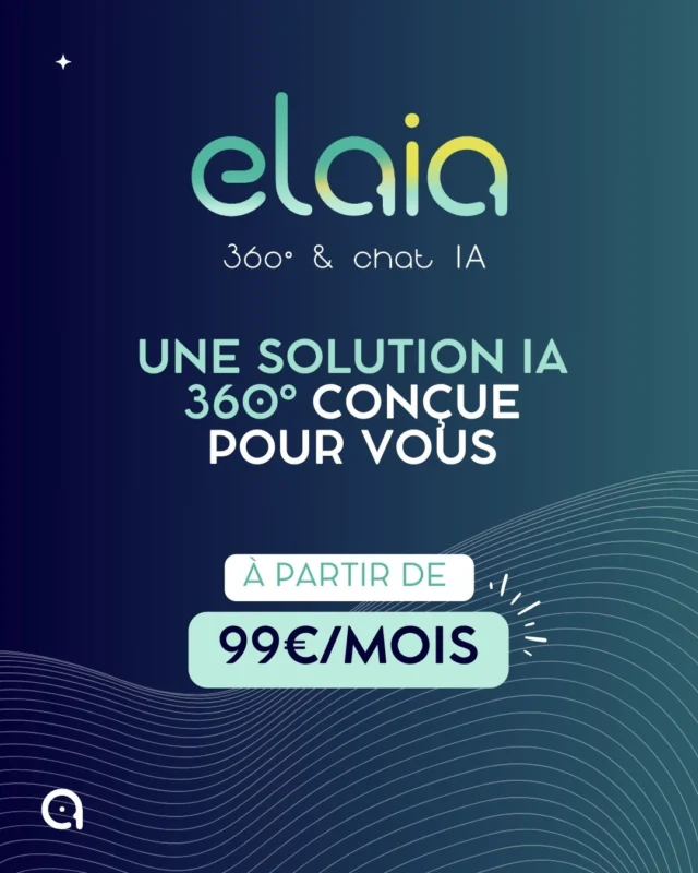 Vous cherchez une solution IA qui s’adapte à vous ?
Elaia est bien plus qu’un simple chatbot : c’est une solution 360° conçue spécialement pour vous aider dans votre quotidien et qui vous aidera à booster votre relation client !

À partir de seulement 99€/mois, Elaia est :

✔️ Un Chatbot IA sur mesure
✔️ 30 assistants
✔️ Une plateforme marketing hyper pratique

Fini le temps perdu, concentrez vous enfin sur ce qui est important avec Elaia !